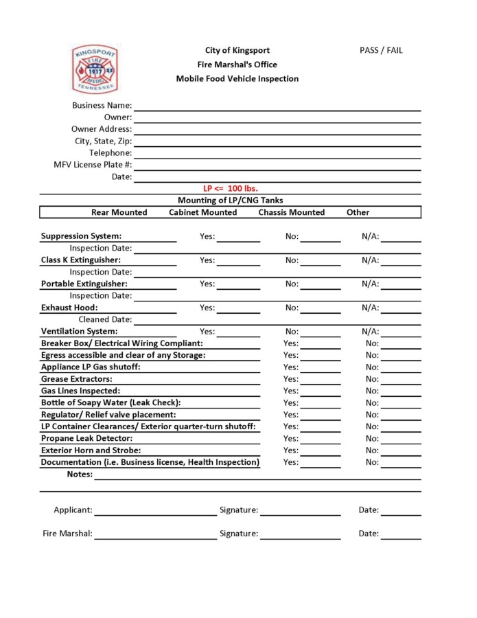 Copy of KFD's Mobile Food Truck Inspection Form