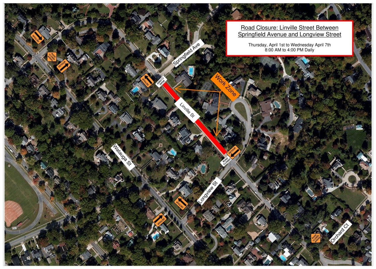 Linville Street closure map