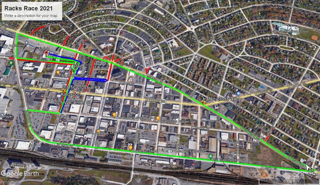 Racks by the Tracks Road Closure Map 2021