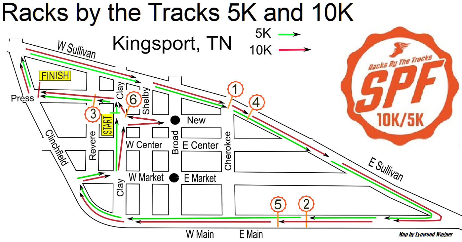 Racks Race Map 2021 Kingsport, TN
