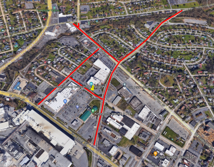 Racks by the Tracks Road Closures Kingsport, TN