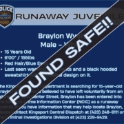 Information regarding Braylon Wyatt, previously entered into NCIC as a runaway juvenile, who has been located and is no longer considered missing.