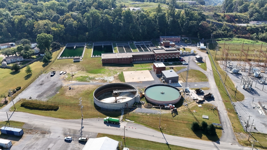 water treatment plant water treatment plant aerial shot