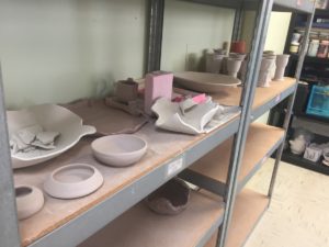 Pottery on Shelves