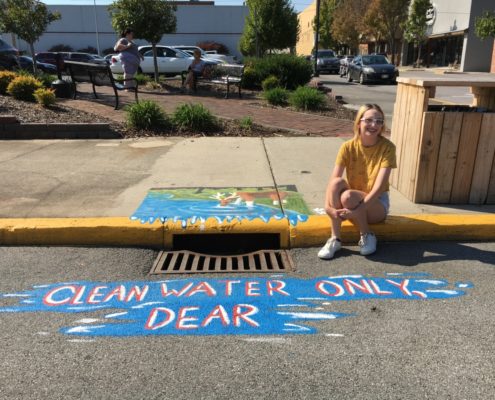 Lauren Whipple artwork on storm drain