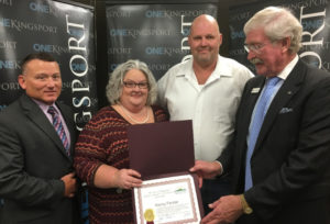 Nancy Fender being recognized