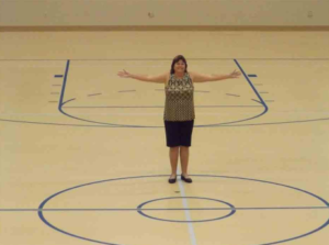 Woman on Basketball Court