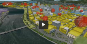 video screen shot of city rendering