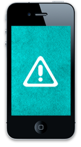 Phone with alert symbol